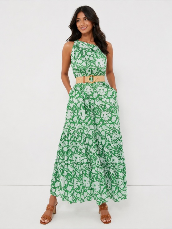 Tuckernuck Dresses & Skirts - CHARINA SARTE Green Botanica One Shoulder Maxi Dress Tuckernuck Exclusive